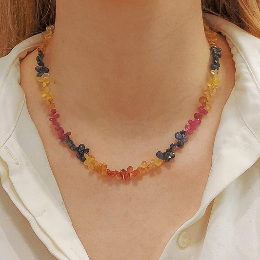 Briolette Cut Multi Gem Necklace