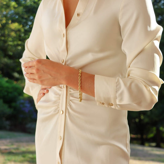 Vintage Yellow Gold Twisted Link Bracelet