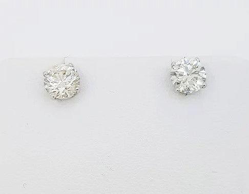 1.30ct Diamond Solitaire Stud Earrings in 18ct White Gold