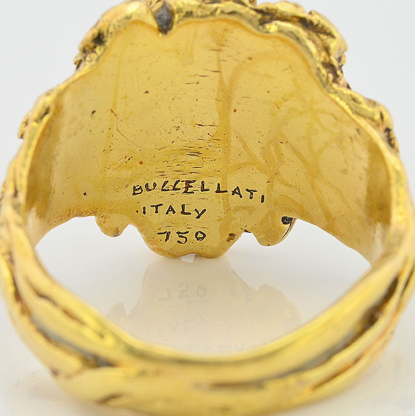 Rare Art Deco Buccellati Dionysis 18ct Yellow Gold Ring