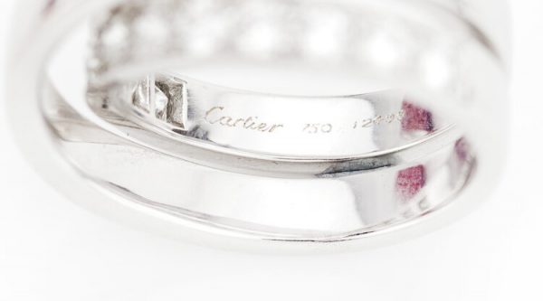 Cartier 1.00ct Diamond and 18ct White Gold Criss Cross Ring