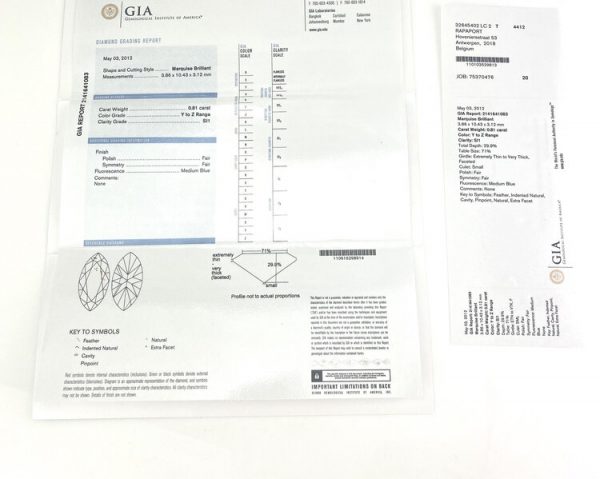 0.81ct Marquise Cut Diamond Solitaire Engagement Ring in Platinum