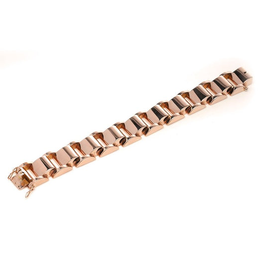 Vintage French 18ct Rose Gold Tank Bracelet