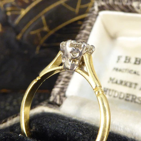 Vintage 0.82ct Diamond Solitaire Engagement Ring in 18ct Yellow Gold