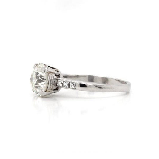 Art Deco 1.60ct Diamond Solitaire Engagement Ring in Platinum