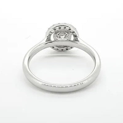 Diamond Fixed Halo Cluster Dress Ring in 18ct White Gold