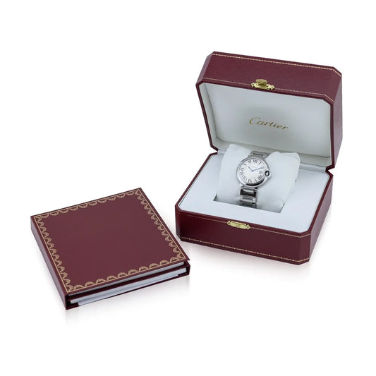 Cartier Ballon Bleu W69011Z4 Stainless Steel 36mm Quartz Watch, Box and Papers