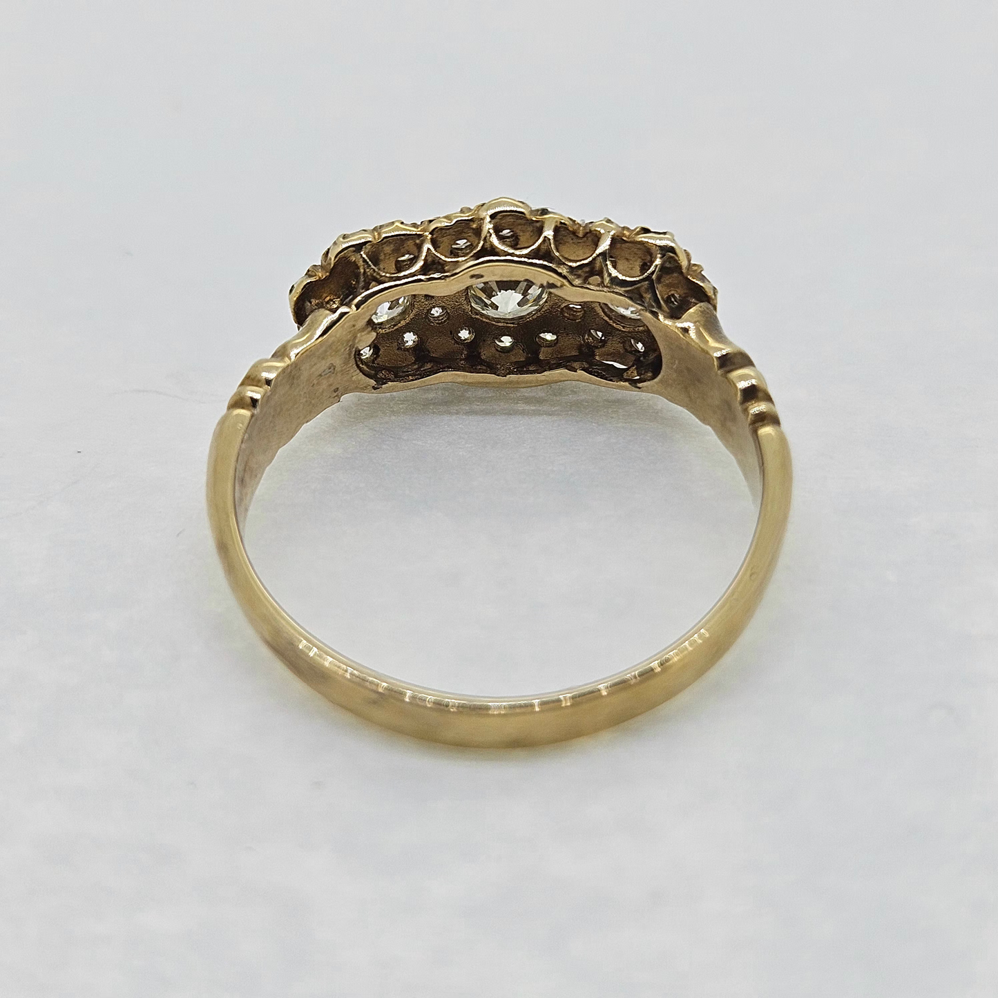 Diamond Triple Cluster Ring in Yellow Gold