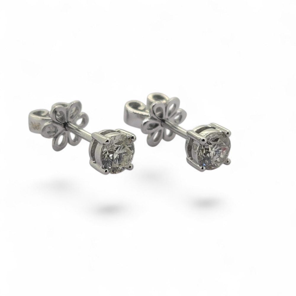 Diamond Solitaire Stud Earrings, 0.62 carats