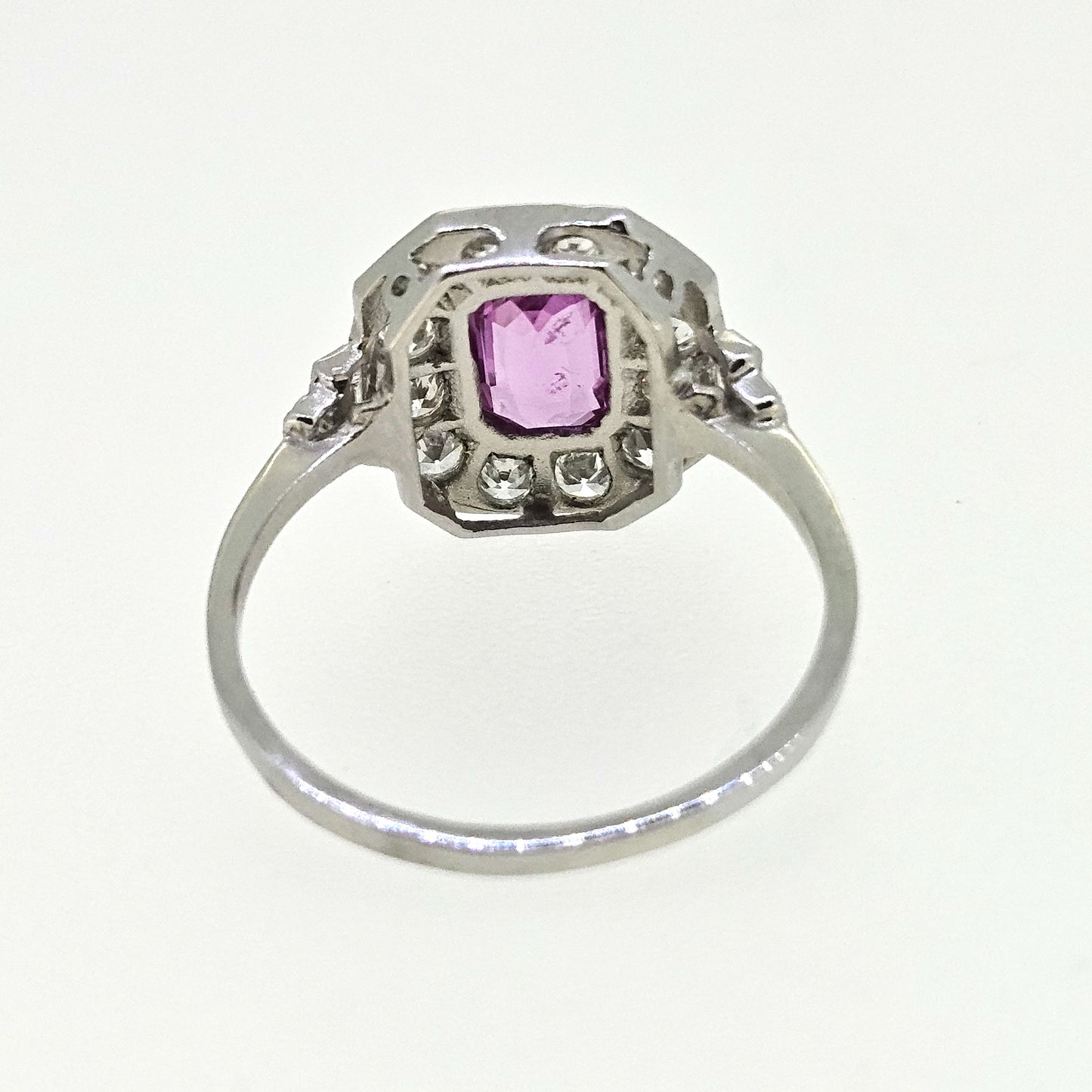 Pink Sapphire and Diamond Cluster Ring Ps1.00 D.75