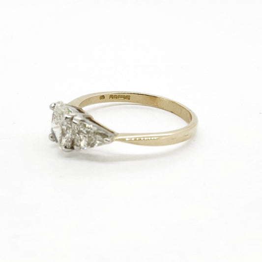 Vintage Oval and Trillion Diamond Trilogy Ring