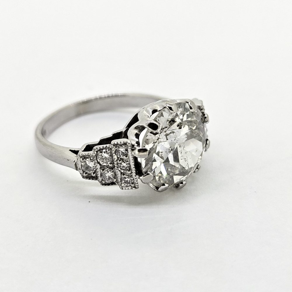 Vintage 4.20ct Old Cut Diamond Solitaire Engagement Ring