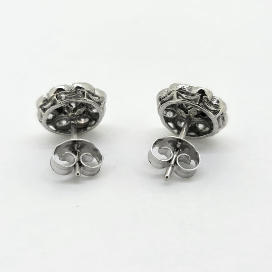 0.80ct Diamond Daisy Flower Cluster Stud Earrings