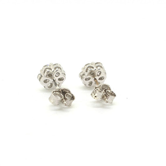 Diamond Flower Cluster Stud Earrings, 1.01 carats