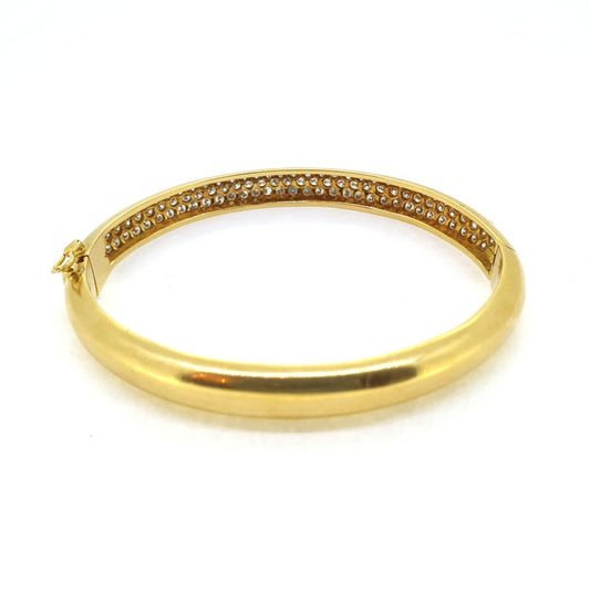 2.50ct Diamond Set Gold Bangle Bracelet