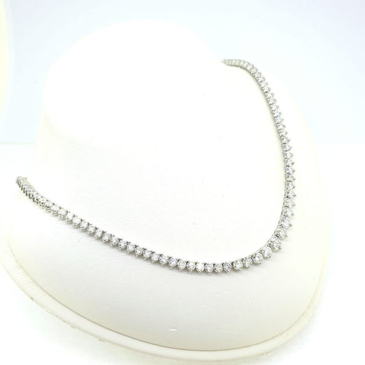 Graduated Diamond Line Tennis Necklace, 12.10 carats