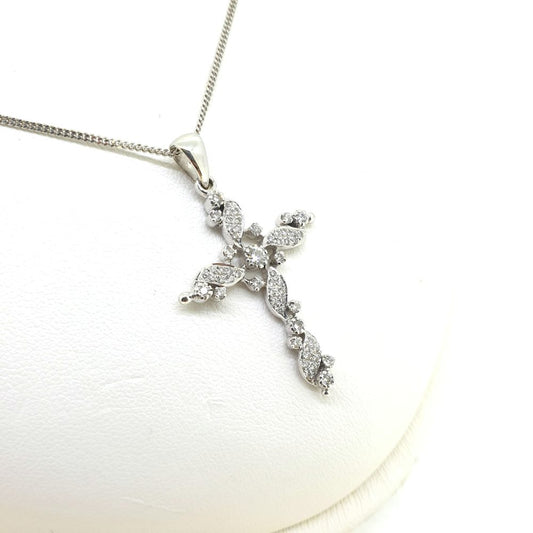 Diamond Set Cross Pendant with Chain
