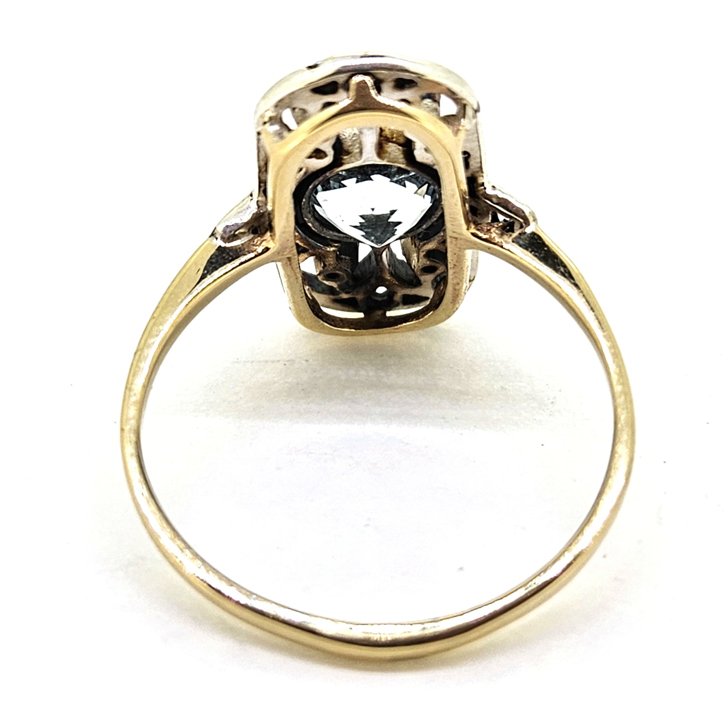 1ct Aquamarine and Diamond Cluster Plaque Ring