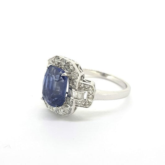 3.46ct Sapphire and Diamond Cluster Dress Ring