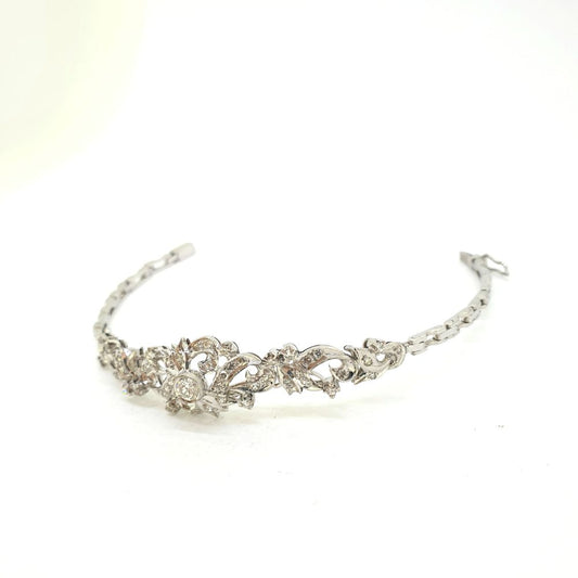 Floral Cluster Diamond Bracelet, 1 carat total