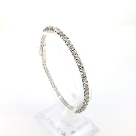 Diamond Line Bracelet in 18ct White Gold, 5.00 carat total