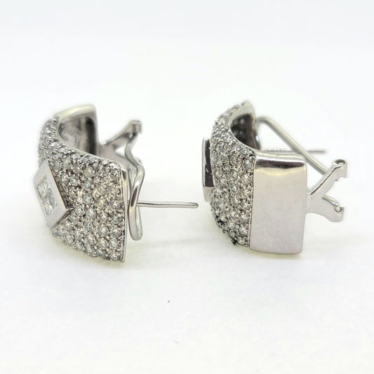 Creole 3ct Diamond Earrings in 18ct White Gold