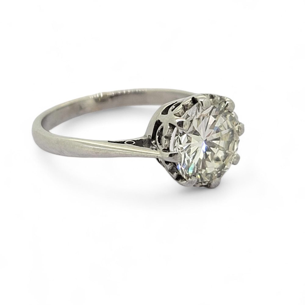 1.80ct Diamond Solitaire Engagement Ring in Platinum, single stone 1.80 carat round brilliant-cut diamond eight-claw set and mounted in platinum