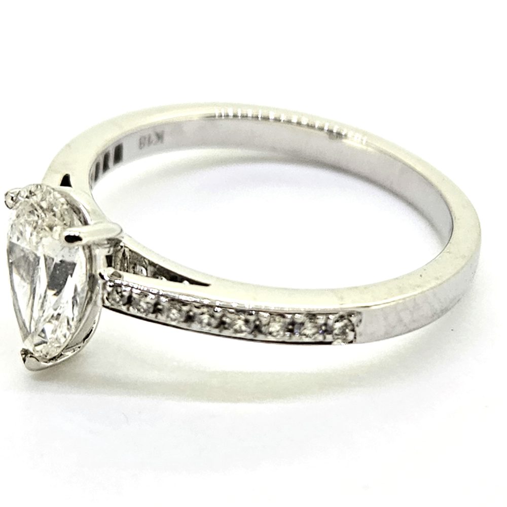 1ct Pear Cut Diamond Solitaire Engagement Ring, G/H Colour