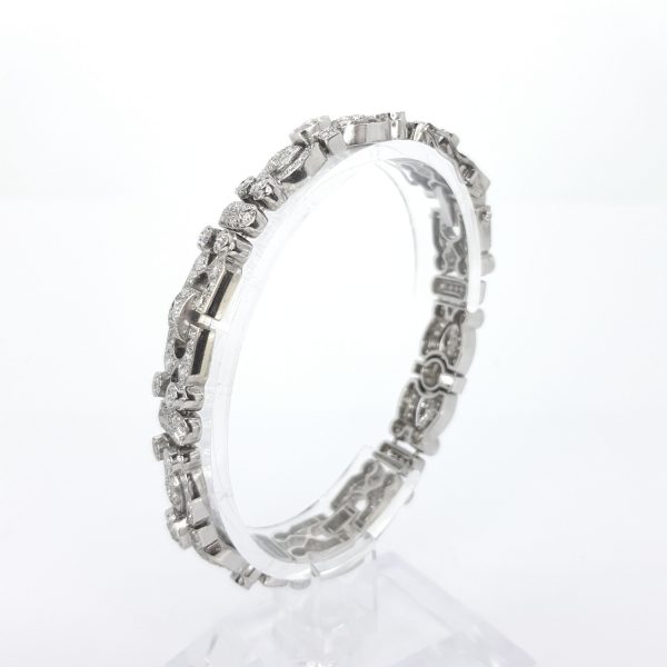 Fine Decorative Platinum and Diamond Bracelet, 11.00 carat total