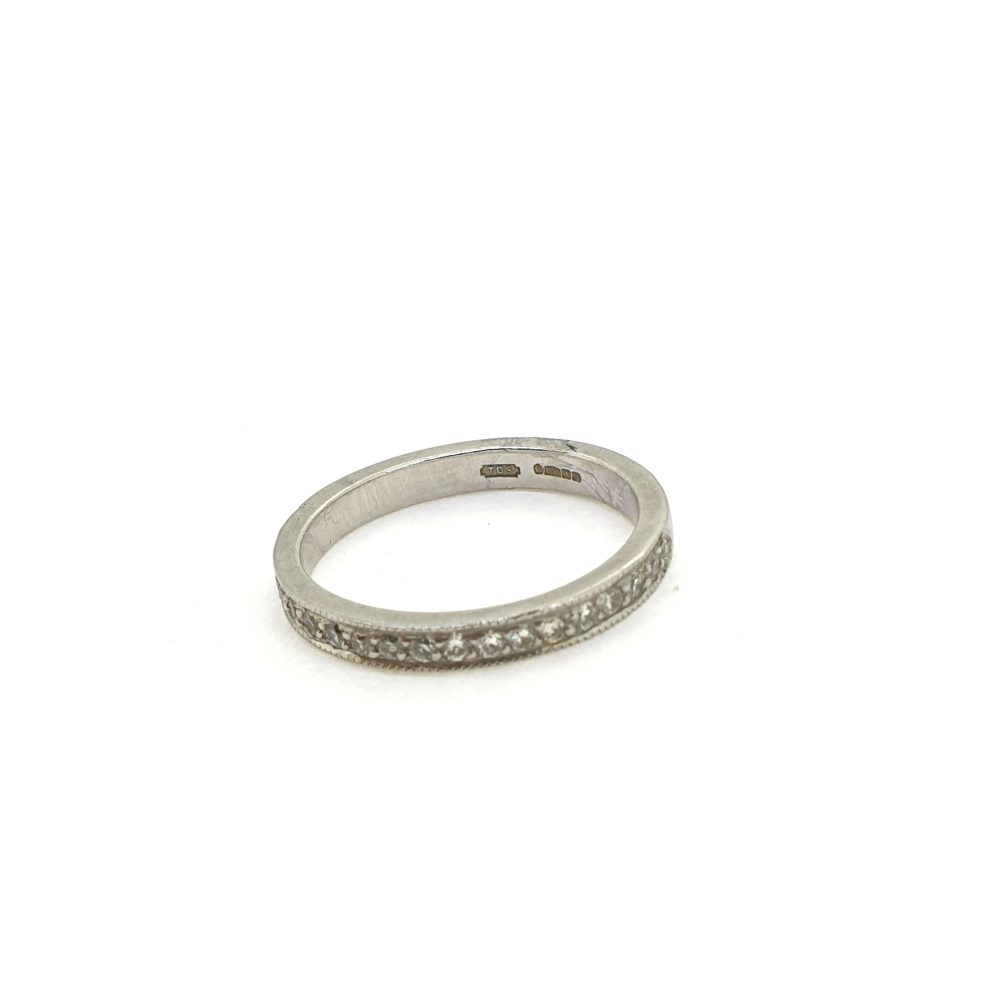 Vintage Diamond Half Eternity Band Ring in Platinum
