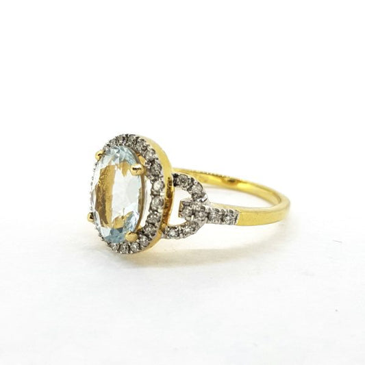 Contemporary Aquamarine and Diamond Cluster Dress Ring, 2.30 carats
