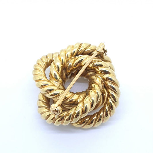 Tiffany and Co 14ct Yellow Gold Rope Knot Twist Brooch
