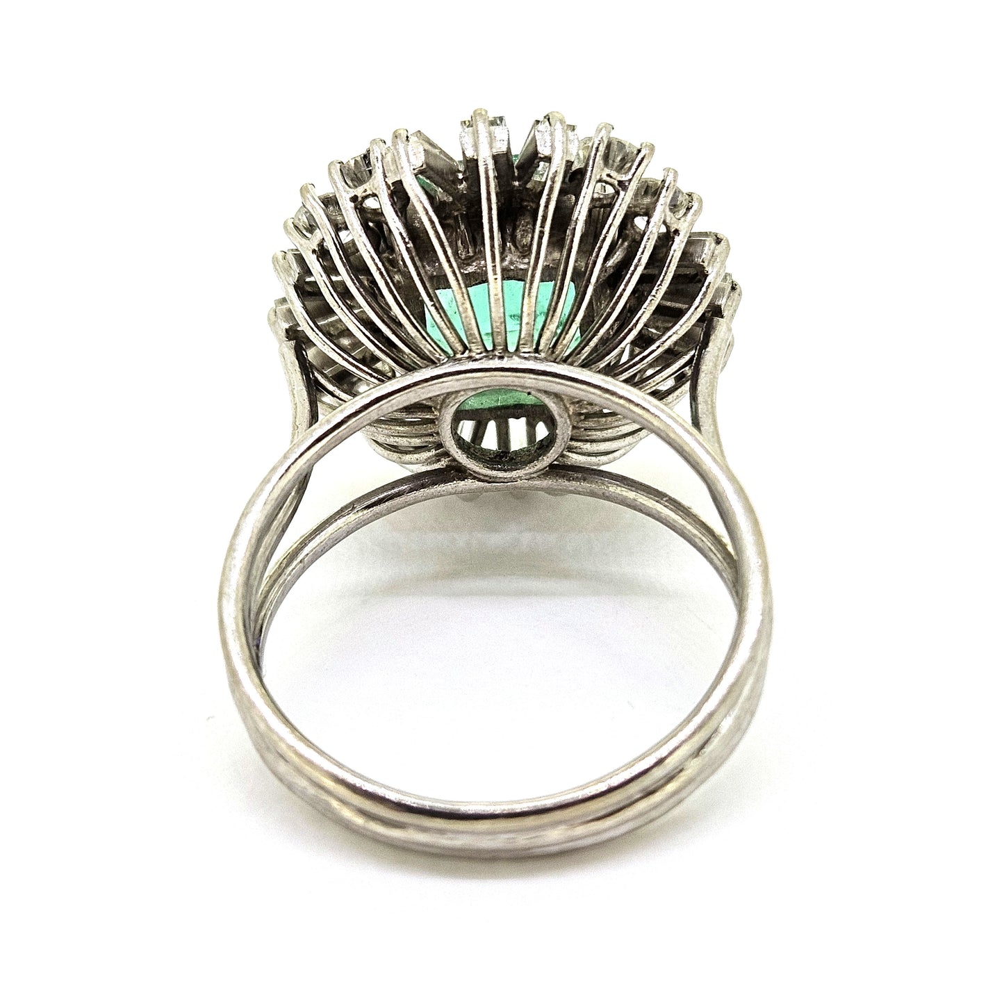 Columbian Emerald and Diamond Cluster Ring.