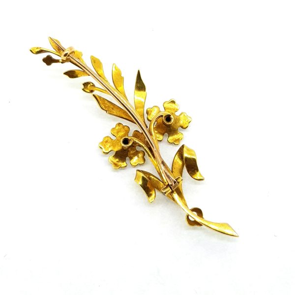 Antique Gold and Pearl Spray Brooch