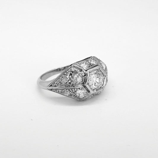 Art Deco Style Diamond Cluster Ring