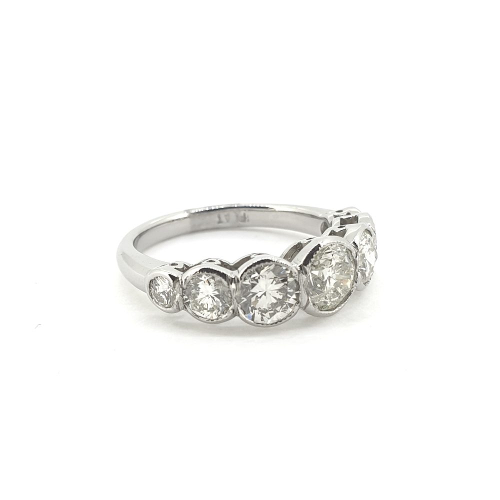 Seven Stone Diamond Ring in Platinum, 2.30 carats
