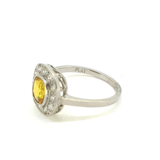 1.50ct Yellow Sapphire and Diamond Cluster Ring