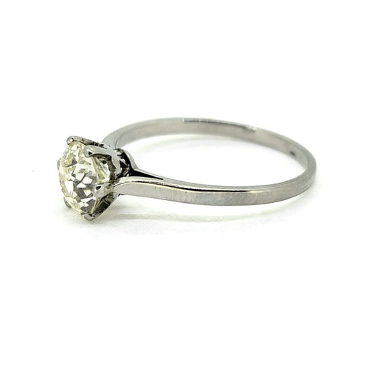 1ct Old Cut Diamond Solitaire Engagement Ring in Platinum