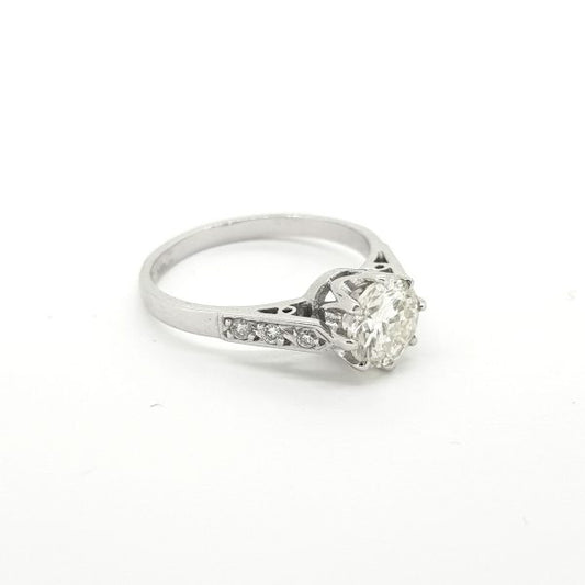 0.90ct Diamond Solitaire Engagement Ring in 18ct White Gold