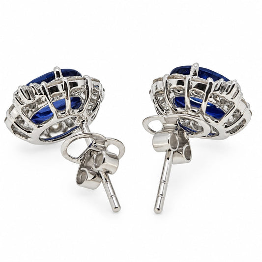 Sapphire and Diamond earrings in 18 carat white gold S3.33/D1.20