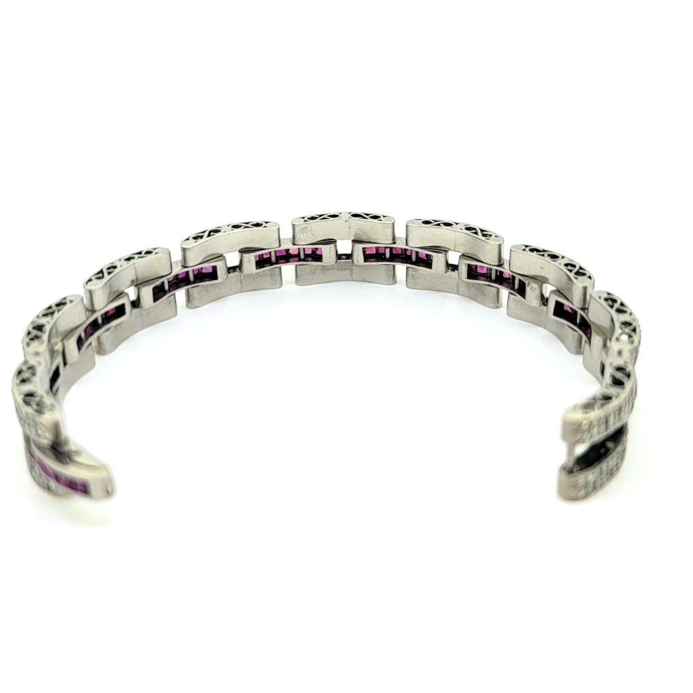 4.80ct Ruby and 6.50ct Diamond Link Bracelet