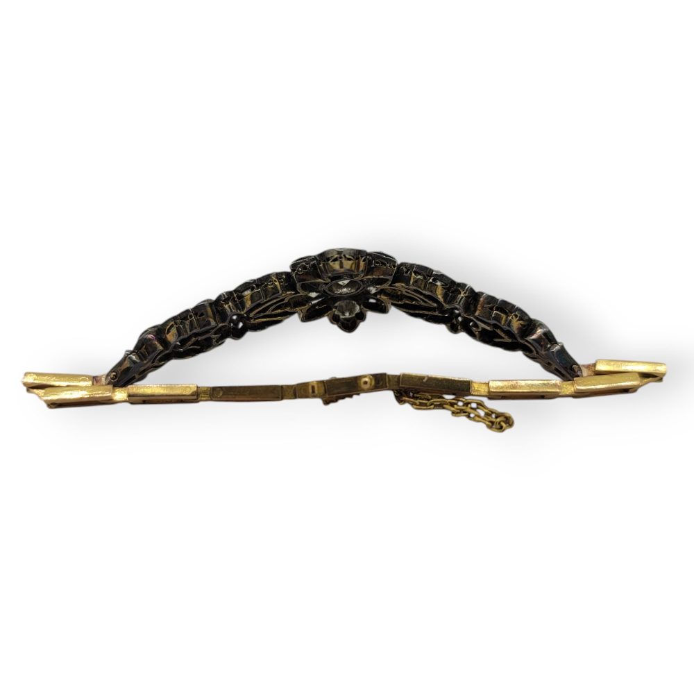 Victorian Antique 5ct Diamond Flower Cluster Bracelet