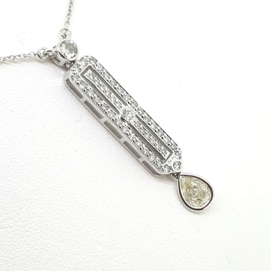 Contemporary Diamond Pendant with Chain, 1.75 carats
