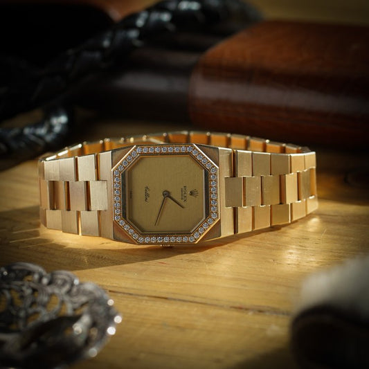 Rolex Cellini 18ct Yellow Gold Watch with Diamond Bezel