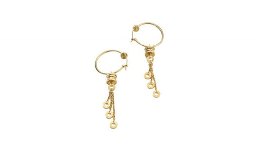 Bvlgari Vintage 18ct Yellow Gold Drop Earrings; Bulgari ladies 18ct yellow gold earrings. Fully hallmarked. Made in Italy, Circa 1990s