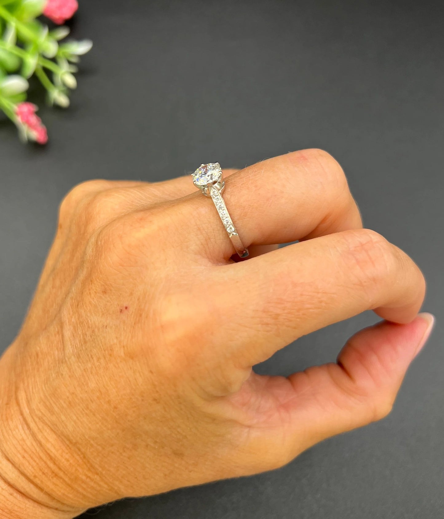 Antique 1.38 Carat Diamond Single Stone Set in New Platinum Mount