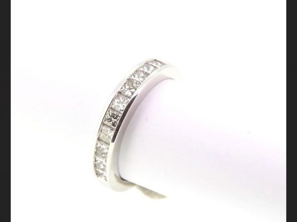 Princess cut Half Eternity Diamond Ring, Channel set, 1.00 carats