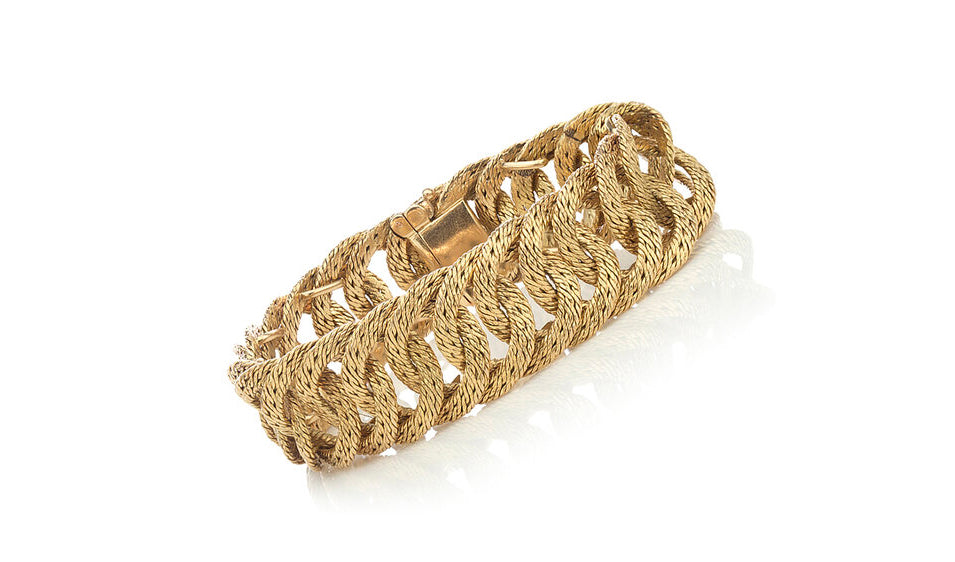Georges L'enfant Vintage 18ct Yellow Gold Woven Bracelet, Circa 1970s