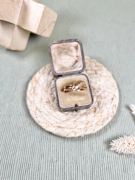 Antique 9 ct Yellow Gold Edwardian Snake Ring, Chester Hallmarked