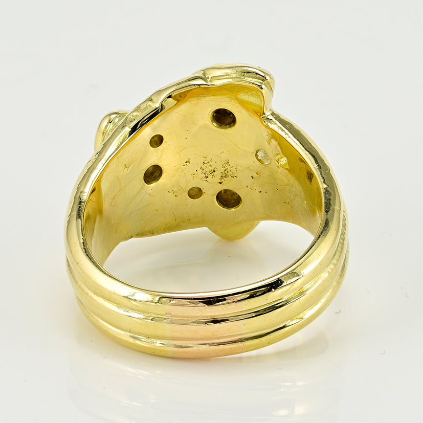 Antique Diamond Set Gold Snake Ring